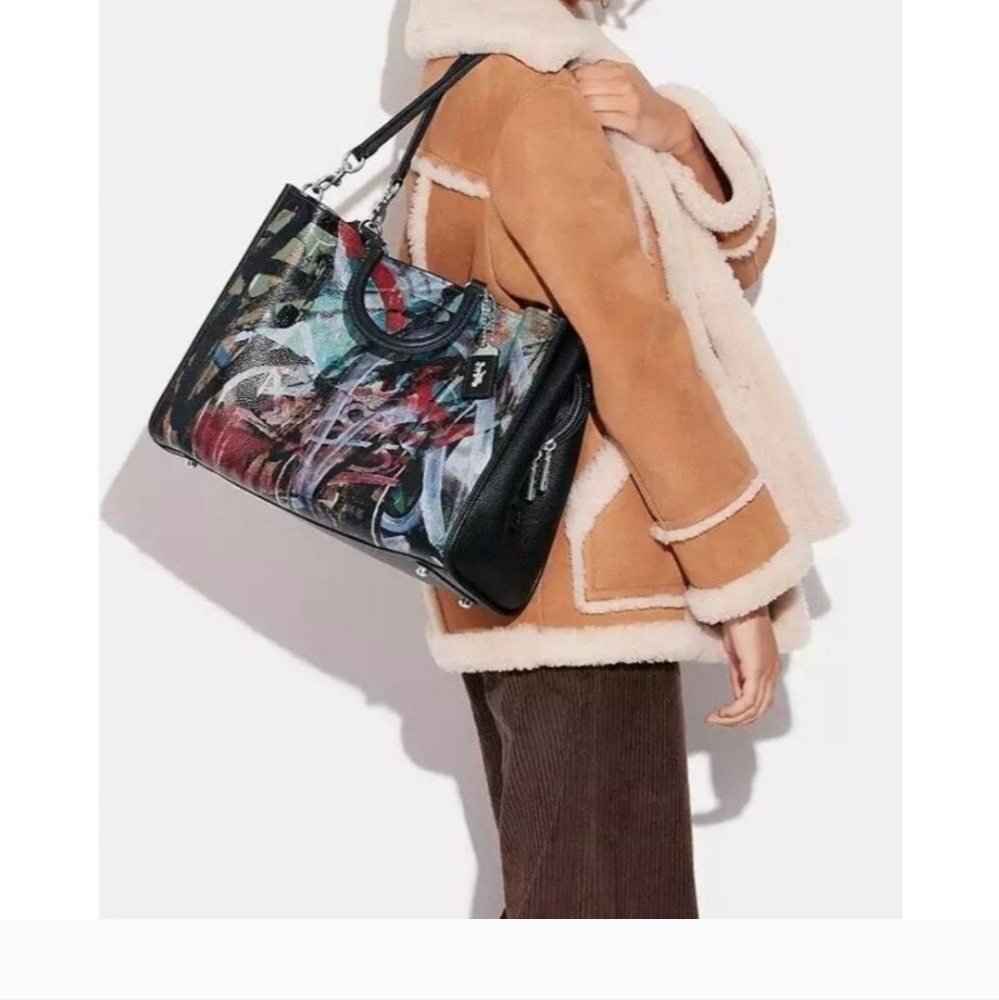 COACH Large Rogue 39 Mint x Serf Graffiti  NWOT with storage Bag